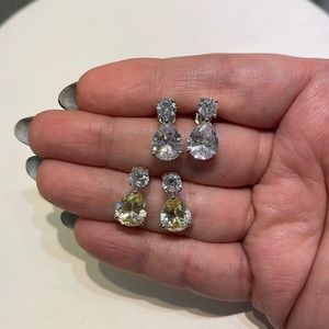 CZ and sterling silver earring set.